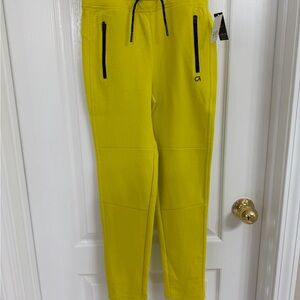NWT Gap Bright Yellow Joggers with Black Accents